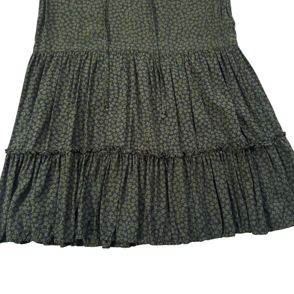 Sundry Olive Ditsy Floral Tiered Ruffle Mini Size S Cottagecore Wedding Guest - Picture 6 of 15